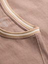 Ombre Clothing Herren-Langarm-T-Shirt aus Baumwolle, gestreiftem U-Ausschnitt und Stickerei Ombre Clothing