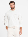 Ombre Clothing Herren-Langarm-T-Shirt aus Baumwolle mit Kante und Brust-Aufdruck Ombre Clothing