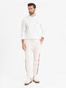 Ombre Clothing Herren-Langarm-T-Shirt aus Baumwolle mit Kante und Brust-Aufdruck Ombre Clothing