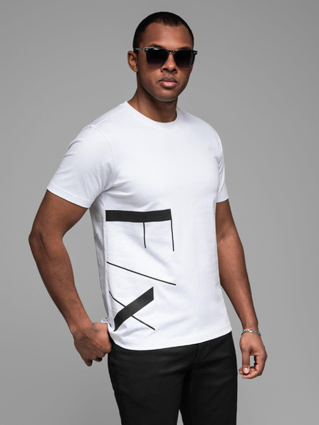 Ombre Clothing Herren-T-Shirt aus Baumwoll-Jersey mit großer Schrift an der Seite Ombre Clothing