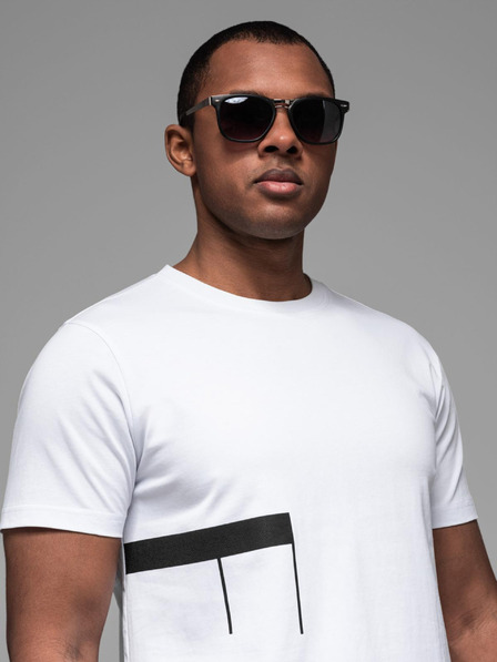 Ombre Clothing Herren-T-Shirt aus Baumwoll-Jersey mit großer Schrift an der Seite Ombre Clothing
