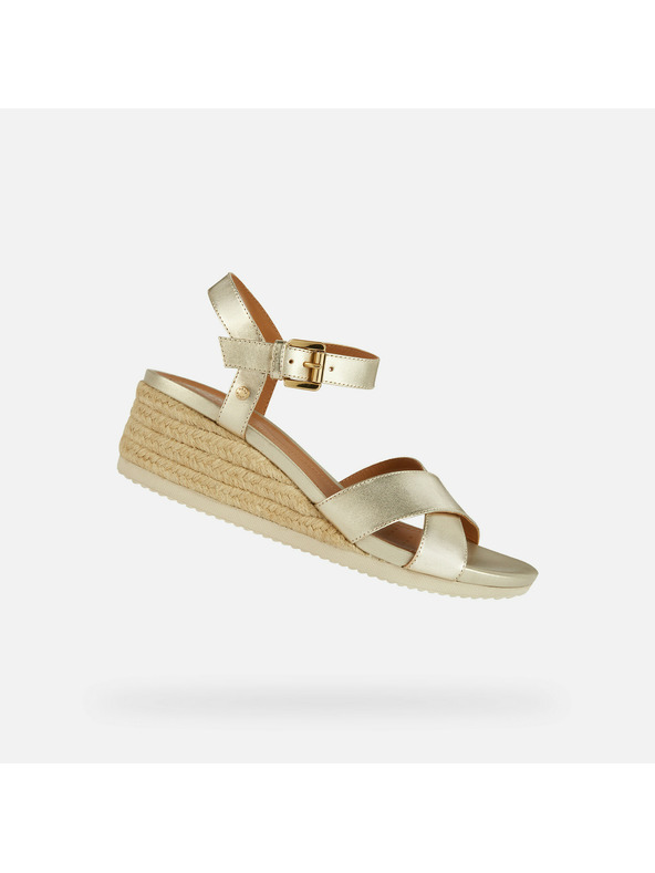 Geox Goldene Damen Sandalen Geox Ischia Corda