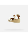 Geox Goldene Damen Sandalen Geox Ischia Corda