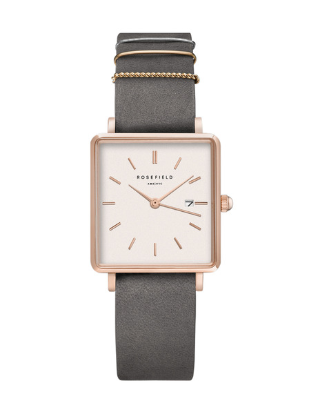 Rosefield Rosefield Uhr QWGR-Q12 The Boxy White Elephant Grau Roségold