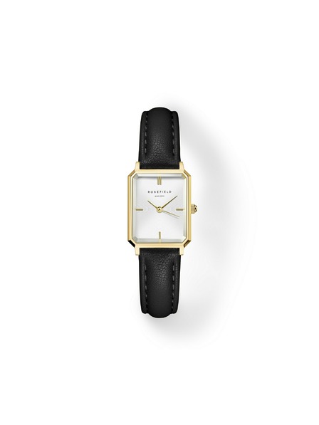 Rosefield Damenarmbanduhr Rosefield Octagon XS Black Leather OWBLG-O84