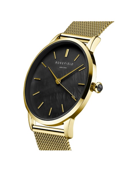 Rosefield Damenarmbanduhr Rosefield Pearl Edit Mesh Black Gold RBGMG-R07