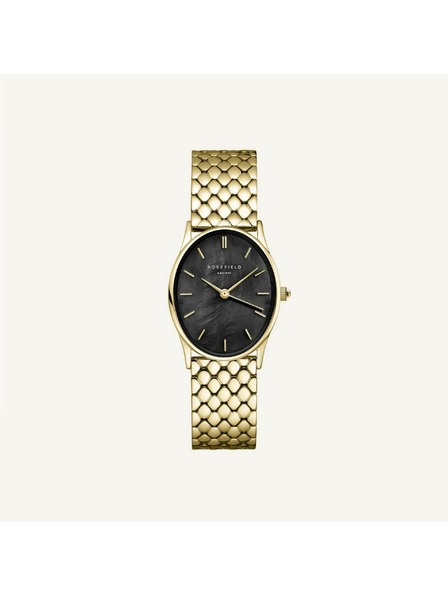 Rosefield Damenarmbanduhr Rosefield Oval Black Gold OBGSG-OV14