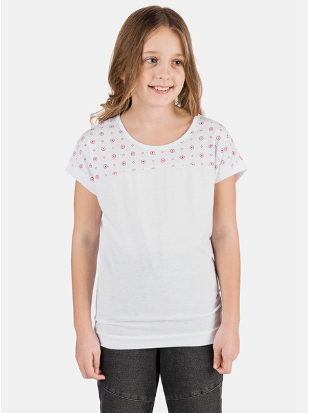 Sam 73 Weißes gemustertes T-Shirt für Mädchen SAM 73