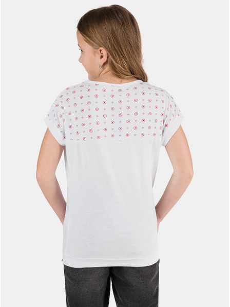 Sam 73 Weißes gemustertes T-Shirt für Mädchen SAM 73