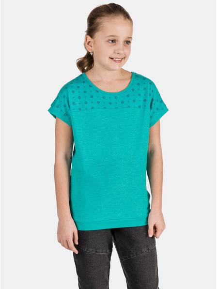 Sam 73 Grünes gemustertes Mädchen-T-Shirt SAM 73