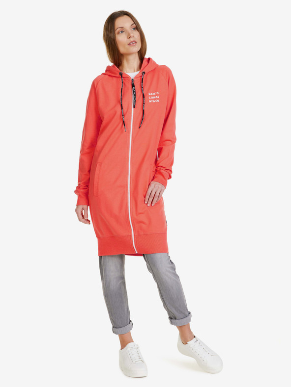 Sam 73 Orangefarbenes verlängertes Damen-Sweatshirt SAM 73 Margaret