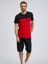 Sam 73 Schwarzes und rotes Herren-T-Shirt SAM73 Cetus