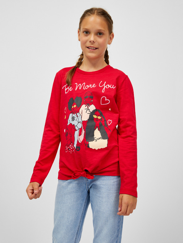 Sam 73 Rotes langärmeliges Mädchen-T-Shirt SAM 73 Vadania