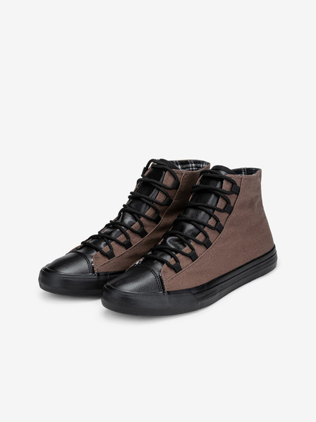 Ombre Clothing Schwarze und braune Herren-Sneakers Schuhe Ombre Clothing T378