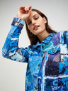 Orientique Blaue gemusterte Orientique-Denim-Jacke für Damen