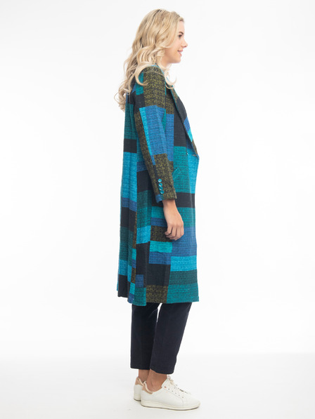 Orientique Blau karierter Damenmantel Orientique Tartan