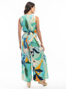 Orientique Türkisfarbener gemusterter Damen Jumpsuit Orientique