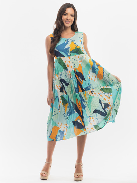 Orientique Türkisfarbenes gemustertes Damenkleid Orientique