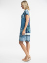 Orientique Blau Gemustertes Kleid mit Leinen Orientique Agios