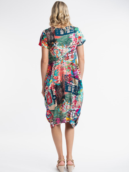 Orientique Türkis und lila Orientique Onikawa gemustertes Kleid für Frauen