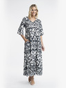 Orientique Weiß-schwarzes gemustertes Maxikleid von Orientique Izmir für Damen