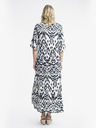 Orientique Weiß-schwarzes gemustertes Maxikleid von Orientique Izmir für Damen