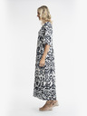 Orientique Weiß-schwarzes gemustertes Maxikleid von Orientique Izmir für Damen
