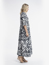 Orientique Weiß-schwarzes gemustertes Maxikleid von Orientique Izmir für Damen