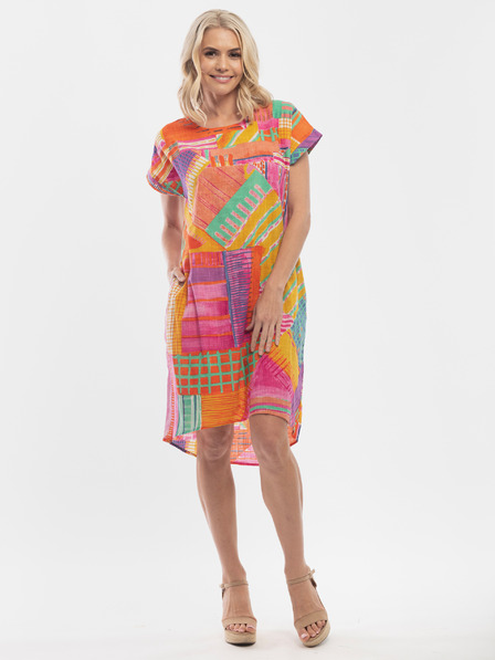 Orientique Orange Orientique Gemustertes Kleid für Damen