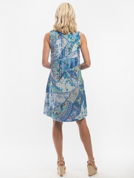 Orientique Blaues Orientique gemustertes Wendekleid für Damen