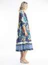 Orientique Orientique Agios blau gemustertes Midikleid für Damen