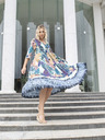 Orientique Orientique Agios blau gemustertes Midikleid für Damen