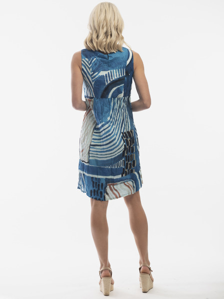 Orientique Blaues gemustertes Orientique-Damenkleid