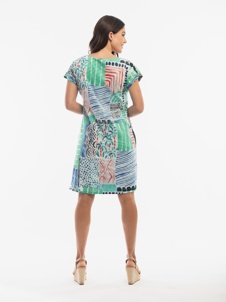 Orientique Blau und hellgrün gemustertes Orientique Wendekleid für Damen