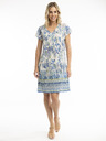 Orientique Beige-blaues Orientique Rhodos Damen-Blumenkleid