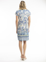 Orientique Beige-blaues Orientique Rhodos Damen-Blumenkleid