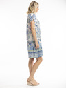 Orientique Beige-blaues Orientique Rhodos Damen-Blumenkleid