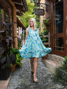 Orientique Türkisfarbenes Orientique Damen-Blumenkleid