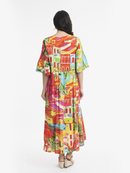 Orientique Rotes gemustertes Maxikleid Orientique Aiya Napa für Damen