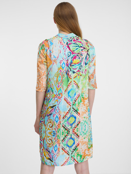 Orientique Blau-grün gemustertes Orientique Damen Shirtkleid