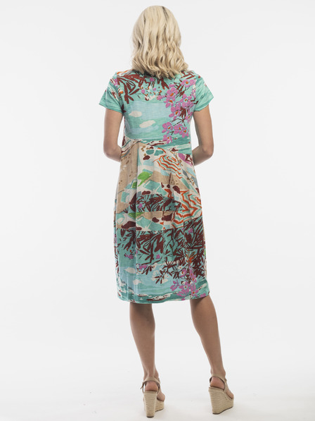 Orientique Türkisfarbenes gemustertes Damenkleid Orientique