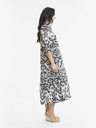 Orientique Weiß-schwarzes gemustertes Midikleid von Orientique Izmir für Damen