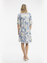 Orientique Weiß-blaues Orientique Rhodes gemustertes Kleid für Damen