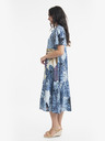 Orientique Orientique Agios blaues Damen Hemdblusenkleid mit Leinen