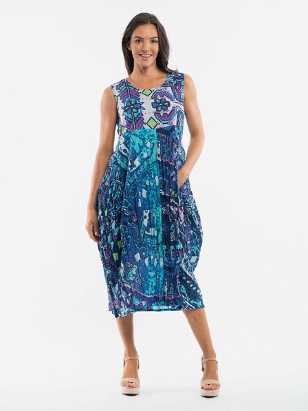 Orientique Blaues gemustertes Kleid für Frauen Orientique Persia Blue
