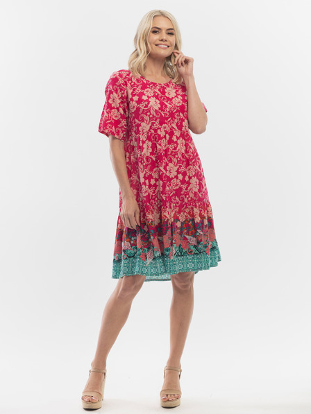 Orientique Dunkelrosa Orientique Damen-Blumenkleid