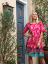 Orientique Dunkelrosa Orientique Damen-Blumenkleid