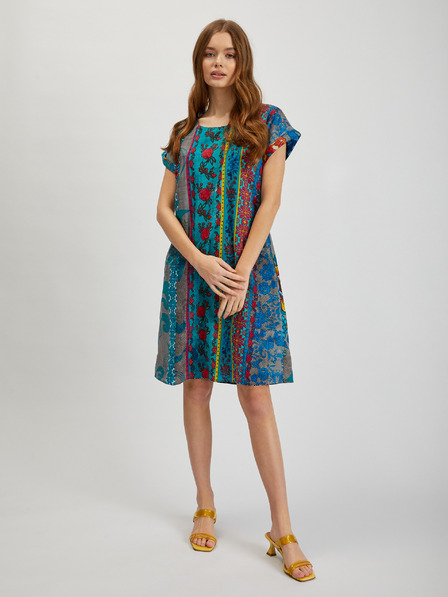 Orientique Orientique blau und petrol gemustertes Kleid für Damen