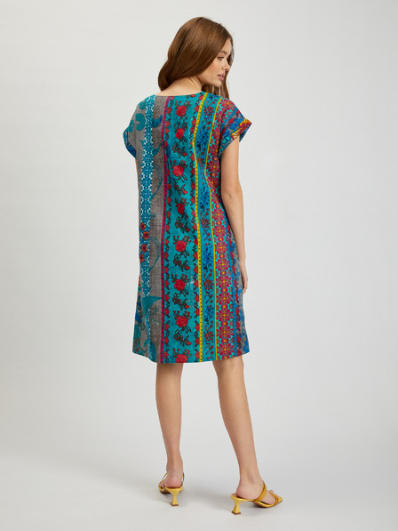 Orientique Orientique blau und petrol gemustertes Kleid für Damen