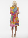 Orientique Orange-rosa gemustertes Damenkleid mit Taschen Orientique